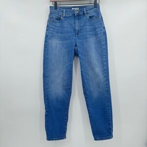 Eileen Fisher Jeans Women 0 Blue Mom Mid Rise Organic Denim Stretch Comfy Ankle